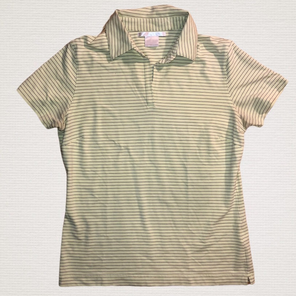 NIKE Golf Active Ladies Polo Yellow Gray EUC SZ M
